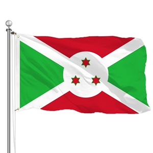 Banderas Deportivas Personalizadas Hechas a Medida, Fabricante de Banderas Nacionales de Burundi de 90x150cm, República de Burundi, Burundia, 3 Estrellas, Poliéster - Product Image 1