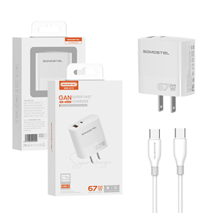 Cargador de Pared con Cable Tipo C de Carga Rápida Universal Somostel PD de 65 W para <span class=keywords><strong>iPhone</strong></span>, Adaptador de Cargador para Celulares - Product Image 3