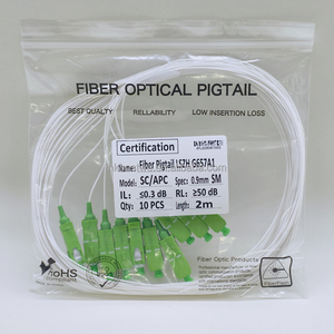 Câble à fibre optique monomode G652A1 0,9 mm 9/125 Pigtail SC APC LSZH neuf, 10 cœurs, longueur 2 m - Product Image 4
