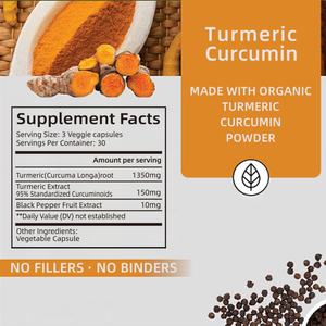 Suplemento Premium de Cúrcuma con Extracto Herbal de Cúrcuma, Apoyo para la Salud de las Articulaciones, Cápsulas de Cúrcuma - Product Image 3