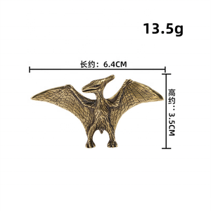 Adornos de latón de Pterosaurio Jurásico, muebles artesanales de oficina de mascotas de té Feilong de dinosaurio - Product Image 2