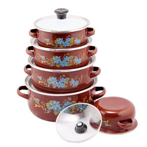 Klassieke Luxe Gietijzeren Kookgerei Set Keramische Emaille Stoofschotels Thuis Koken Gas Compatibele Inductie Duurzame 5 Stuks - Product Image 4
