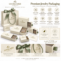 Ensemble d'emballage de luxe en carton rigide pour bijoux, avec boîte à anneaux à tiroir dorée, sac cadeau, longue boîte et pochette d'expédition pour la vente en boutique