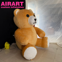 Ours en peluche gonflable brun de 2 mètres pour la décoration d'événements