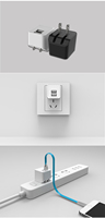 Cargador de Pared Mini de 12W QC3.0, Doble USB, Resistente al Fuego, OTP 5V/2.4A, Negro, Enchufe Plegable de Viaje para Auriculares, Certificado por RoHS, ETL y FCC