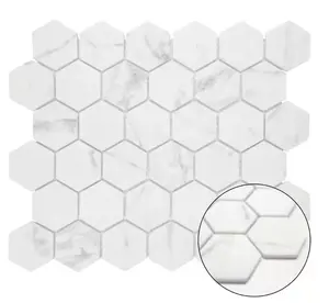 Hot Selling Hexagon Witte Calacatta-Tegel Natuurlijk Marmeren Mozaïek Ziet Eruit Vloer En Wandtegel