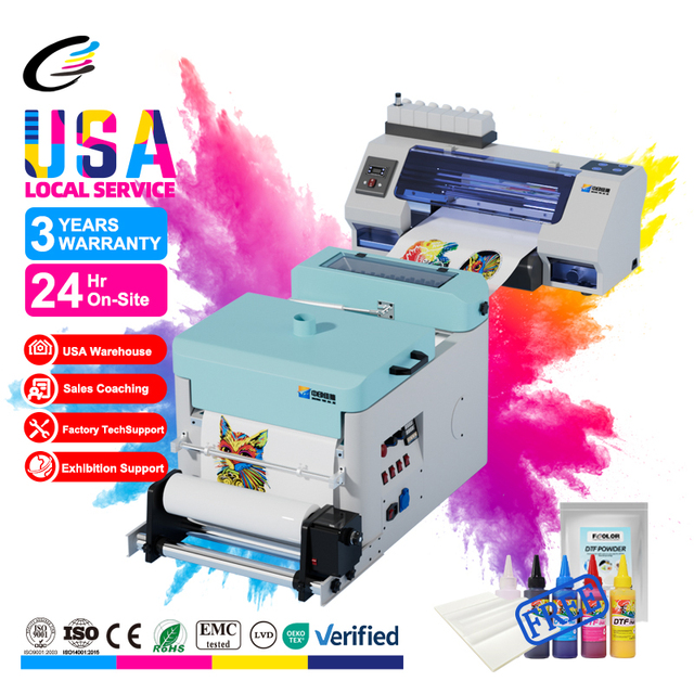 DTF printer thermal transfer machine XP600 print head 33cm size automatic cleaning non-clogging DTF printer ink7color printer