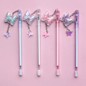 Pulpen Tinta Gel 0.5mm Plastik, Motif Kupu-kupu Korea, Desain Lucu dan Segar, Cocok untuk Pelajar, Tanda Tangan, dan Ujian - Product Image 5