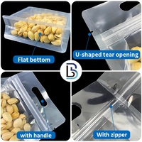 Bolsa Transparente con Asa y Cierre de Cremallera en Forma de U, con Fondo Plano, para Frutos Secos, Granos y Alimentos, Venta de Fábrica Lebei Packing