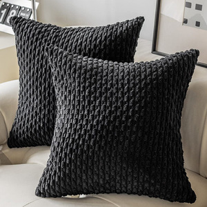 Áo gối nhung gân có họa tiết chắp vá, trang trí nhà phong cách nông trại, vỏ gối trang trí phong cách boho cho ghế sofa, giường, phòng khách - Product Image 3