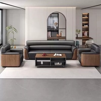 Canapé de bureau simple et moderne, ensemble de canapé de réception d'entreprise avec table basse