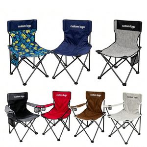 Chaise de camping pliante en acier, chaise de plage portable et légère pour le camping en plein air, le barbecue, la pêche, les voyages, les pique-niques - Product Image 1