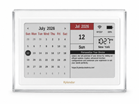 Calendrier numérique intelligent Kylendar en acrylique transparent avec affichage WiFi de la date, de l'heure et de l'heure météo pour bureau moderne
