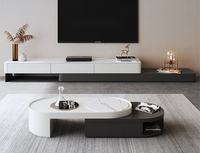 Einzigartiges Design Stein-Knochen-Intarsien Moderner Ovaler Couchtisch Langlebige Robuste Struktur für Wohnzimmer Heim-Möbel im Angebot