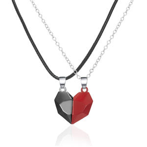 Hot Selling Paar Halskette Wunsch Spleißen Magnetic Stone Heart Anhänger Liebhaber Halskette für Valentinstag Schmuck Geschenk - Product Image 3