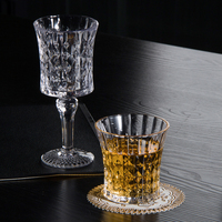 Flûtes à champagne en cristal, verres à eau, gobelets à vin rouge vintage avec motif diamant en relief, ensemble de verres pour événements de mariage