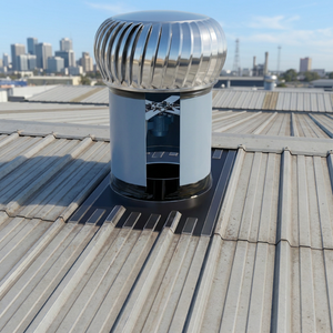 Système d'évacuation de toit industriel hybride 2 en 1 à double fonction avec ventilateur axial motorisé et ventilateur turbo à énergie éolienne - Product Image 3