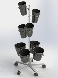 Negozio di fioristi mazzi espositore da pavimento in metallo con 7-12 fioriera a botte di fiori - Product Image 6