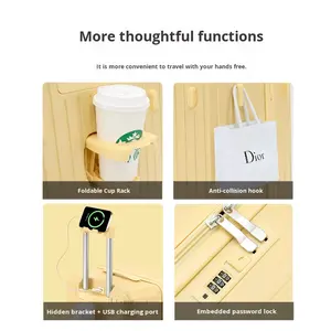 <span class=keywords><strong>Valise</strong></span> unisexe de luxe en polyester multifonctionnelle de 28 pouces, grande capacité, 37 points, <span class=keywords><strong>valise</strong></span> à roulettes épaissie, serrure à combinaison - Product Image 2