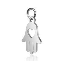 Pendentifs pour hommes en acier inoxydable, breloques Hamsa, pendentifs creux en forme de fleur de lotus, pendentifs en métal avec motif de paume, de yoga et de fleur OM