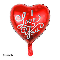Ballon en aluminium en forme de cœur de 18 pouces « JE T'AIME » pour la Saint-Valentin, décoration de confession transfrontalière