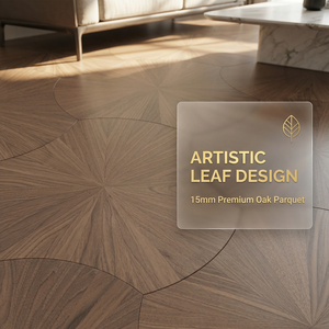 <span class=keywords><strong>Parquet</strong></span> en bois d'ingénierie chêne blanc 15 mm motif chevron brossé, pose clipsable, pour villa moderne - Product Image 1