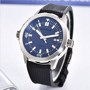 Montre automatique pour homme en cuir véritable, 10 ATM, verre saphir, acier inoxydable 316L, personnalisée, mouvement automatique 45 mm, argent - Product Image 5