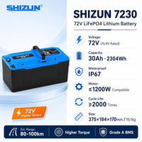 Batterie LiFePO4 72V 30Ah, étanche IP67, BMS intelligent, durée de vie 3000+ cycles, pour moto électrique, vélo électrique, scooter, coque plastique UN38.3, OEM