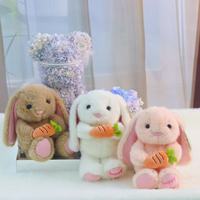 Nouvelle Peluche Super Douce Lapin Carotte Joyeux, Dessin Animé Réaliste, en Coton PP, Anti-Stress, Brodé, Verni UV, pour Pâques