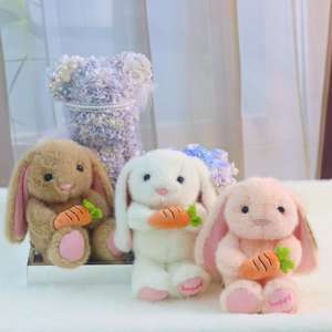 Новинка, супер мягкая плюшевая игрушка «Счастливый морковный кролик», мультяшная Реалистичная кукла-кролик из хлопка для снятия стресса на Пасхальную - Product Image 5