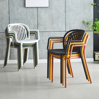 Chaises de salle à manger modernes et minimalistes, pour extérieur, balcon, en plastique imperméable, empilables, avec dossier épaissi, mobilier de maison en PU