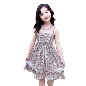 Wholesale Baby Clothes Korean Style Girls Lace Floral Sleeveless Dress With <b>Spaghetti</b> <b>Strap</b> From China Supplier - Product Image 1