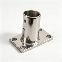 Accessoire de rampe de bateau en acier inoxydable 316 poli miroir, base rectangulaire à 60 degrés