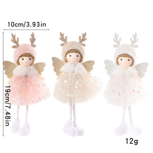 Angel Doll Pendants Christmas <b>Tree</b> Plush Ornaments Hanging Mini Angel Doll Angel Christmas Plush Ornaments for Christmas Party - Product Image 5