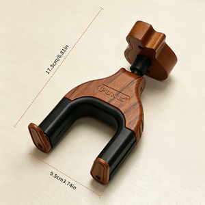 Soporte de Pared para Guitarra con Forma de Guitarra, de Madera Maciza, con Bloqueo Automático y Logotipo Personalizado, con Soporte para Púas, para Guitarra Acústica, Eléctrica y Bajo - Product Image 6