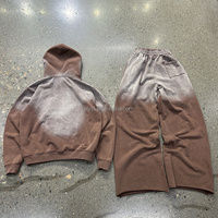 Survêtement personnalisé à éclaboussures de peinture Survêtement vintage en détresse surdimensionné pour hommes Ensemble sweats à capuche et pantalons de survêtement à jambes larges