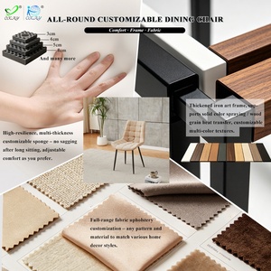 Chaise de salle à manger économique, best-seller, couleur kaki, pour cuisine, <span class=keywords><strong>restaurant</strong></span>, style contemporain, minimaliste, en tissu lin. - Product Image 2
