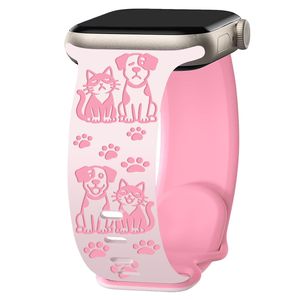 Correa de Silicona con Grabado de Animales para Apple Watch Series 10/9/8/7, Correa con Grabado de Gato y Perro para Apple Watch - Product Image 6