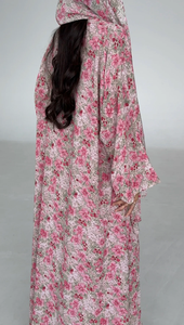 Nouvelle arrivée : robe longue ample en mousseline légère, style kimono abaya, impression personnalisée Dubai, motif floral. - Product Image 2