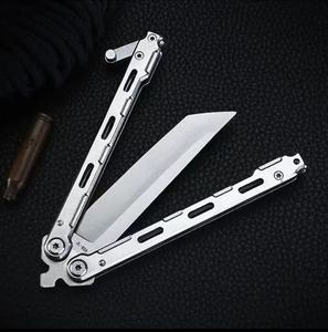 ऑल-स्टील तितली प्रशिक्षण चाकू बिना तेज सीगो तह आउटडोर अभ्यास खिलौना चाकू थोक खेल चिकनी - Product Image 3