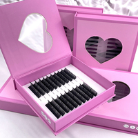 Extensions de cils 3D longues, naturelles, vegan, sans cruauté, en velours noir mat, pour marque privée