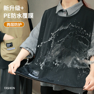 Vest Style Apron Solid Color Polyester Waterproof Cooking Apron For Kitchen Home Restaurant Use Men Women Adult - Product Image 1