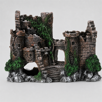 Décoration d'aquarium, aménagement paysager pour aquarium, ornements cachettes pour poissons, artisanat en résine, style rocaille, bâtiment autoportant, château miniature
