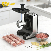 Robot culinaire professionnel 5L 5-en-1, presse-agrumes, hachoir à viande, machine à nouilles, trancheuse - Faible bruit et portable, gain de place