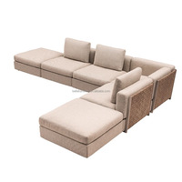 Mobilier moderne et léger de salon de style minimaliste de luxe pour les hôtels Salles Villas Appartement de luxe ensemble de canapés tissés à la mode