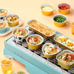 Hộp nướng bánh nhỏ dùng một lần, màu tùy chỉnh, 130ml, làm bằng giấy bạc nhôm, có nắp đậy - Product Image 6