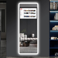 Smart Touch Screen Magic Mirror WiFi Bluetooth Android Modern Design Graphic Enabled Waterproof Wall Mount Illuminated