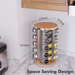 ชั้นวางเครื่องเทศในครัวแบบหมุน360พร้อมขวดแก้ว - Product Image 3