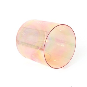Bol chantant en cristal transparent dégradé orange, instrument de guérison sonore en quartz pour la méditation et le yoga - Product Image 4