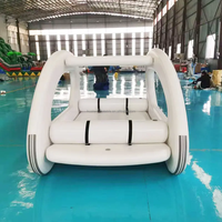 Bateau-piscine gonflable sur mesure 4,5*2,4*0,2m pour lac et rivière